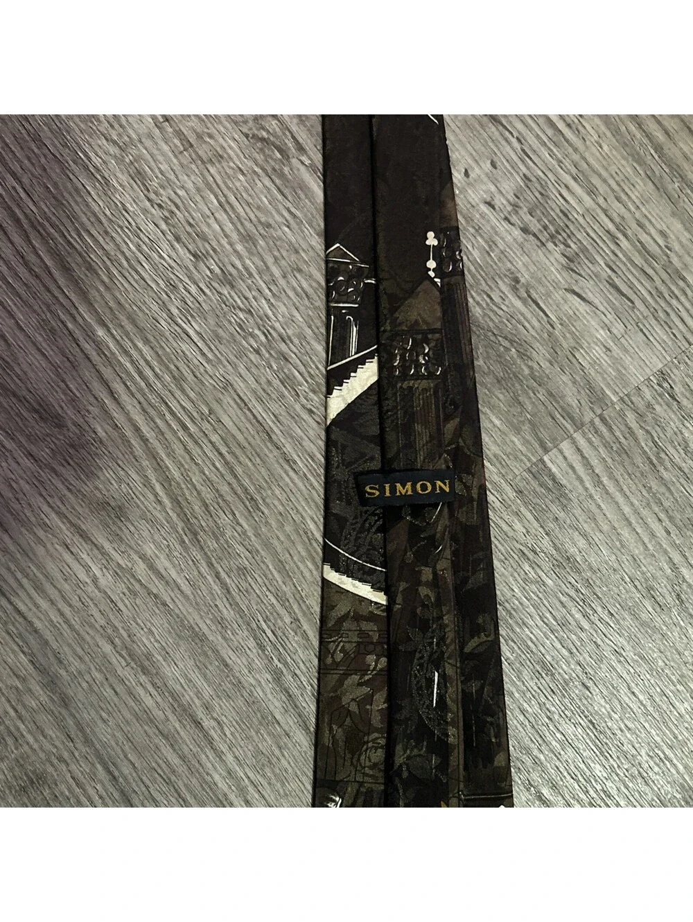 Simon Men’s Neck Tie Brown/Beige Bugs Bunny Warner Bros. Vintage Collectible